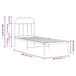 vidaXL Cadre de lit métal sans matelas avec tête de lit noir 75x190 cm
