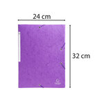 Chemise 3 Rabats À Élastiques Maxi Capacity Carte Lustrée 600g/m2 Scotten ®- A4 - Violet - X 25 - Exacompta