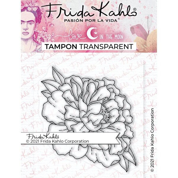 Tampon transparent - Pivoine 3 - 9 5 x 6 5 cm