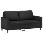 vidaXL Ensemble de canapés 2 Pièces avec coussins Noir Similicuir
