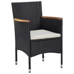vidaXL Mobilier d'extérieur 5 Pièces Noir Résine tressée et bois d'acacia