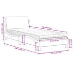 vidaXL Lit avec matelas Dover rose 90x190 cm velours