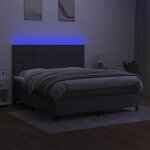 vidaXL Sommier à lattes de lit et matelas et LED Gris foncé 160x200 cm