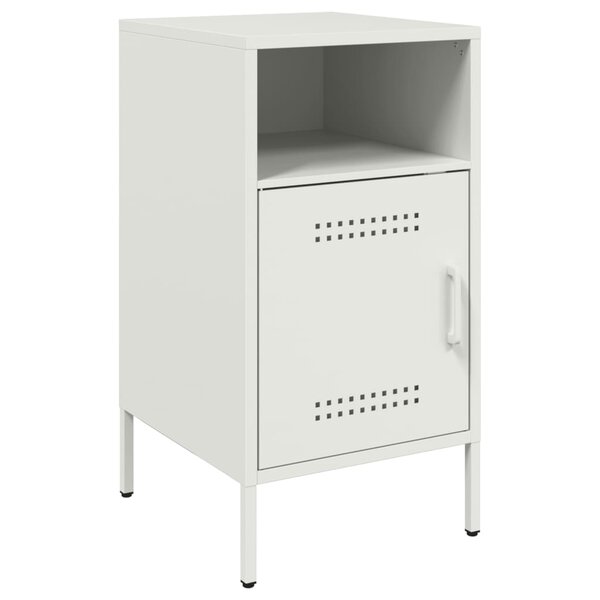 vidaXL Table de chevet blanc 36x39x68 cm acier laminé à froid