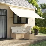 vidaXL Auvent rétractable crème 300x150 m tissu et acier