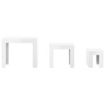 vidaXL Tables basses gigognes 3 Pièces Blanc brillant Bois d'ingénierie