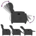 vidaXL Fauteuil inclinable gris foncé tissu microfibre