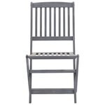 vidaXL Mobilier à dîner de jardin 7 Pièces Bois d'acacia massif Gris