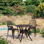 vidaXL Ensemble de bistro 3 Pièces Aluminium coulé Bronze