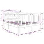 vidaXL Cadre de lit Blanc Bois de pin massif 120x190 cm Petit double