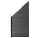 vidaXL Ensemble de panneau de clôture WPC 619x(105-186) cm Noir