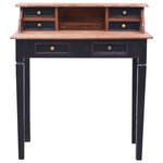 vidaXL Bureau d'écriture et tiroirs 90x50x101 cm bois massif d'acajou
