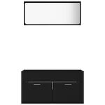 vidaXL Ensemble de meubles de salle de bain 2 Pièces Noir Aggloméré