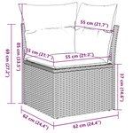 vidaXL Salon de jardin avec coussins 5 Pièces marron résine tressée