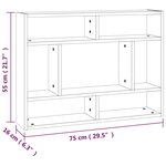 vidaXL Étagère murale Chêne fumé 75x16x55 cm Bois d'ingénierie