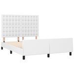 vidaXL Cadre de lit avec tête de lit Blanc 140x200 cm Similicuir