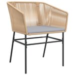 vidaXL Chaises de jardin lot de 2 et coussins marron rotin