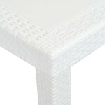 vidaXL Ensemble à manger d'extérieur 7Pièces Plastique Blanc Aspect rotin