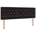 vidaXL Tête de lit LED avec boutons en cristal noir 72 cm Velours