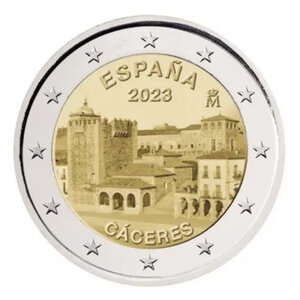 2 euros commémorative Espagne 2023 - Vieille ville de Caceres.