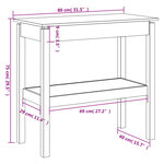 vidaXL Table console 80x40x75 cm Bois massif de pin