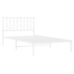 vidaXL Cadre de lit métal avec tête de lit blanc 107x203 cm