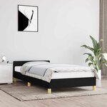 vidaXL Cadre de lit avec tête de lit sans matelas noir 80x200 cm tissu