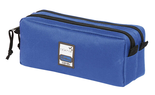 Trousse scolaire 2 compartiments Teknik - Bleu