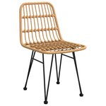 vidaXL Set de salle à manger de jardin 5 pièces Brun rotin poly