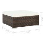 vidaXL Salon de jardin 8 Pièces avec coussins résine tressée marron