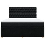 vidaXL Sommier à lattes de lit avec matelas Noir 180x200 cm Tissu