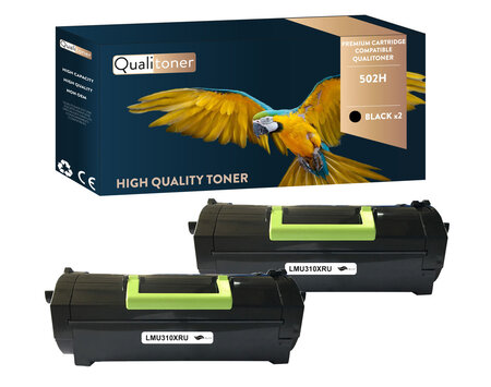 Qualitoner x2 toners 502h noir compatible pour lexmark