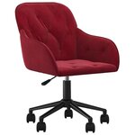 vidaXL Chaise pivotante de bureau Rouge bordeaux Velours