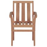 vidaXL Chaises de jardin empilables avec coussins lot de 4 Teck solide