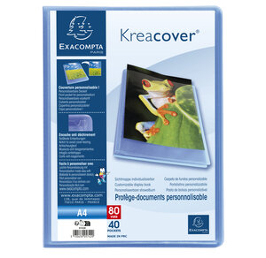 Protége-documents En Polypropylène Semi Rigide Kreacover Chromaline 80vues - A4 - Bleu - X 10 - Exacompta