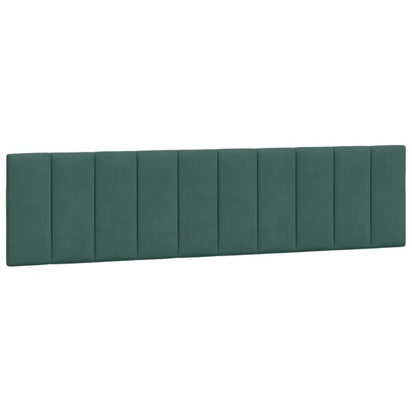 vidaXL Coussin de tête de lit vert foncé 200 cm velours