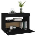 vidaXL Meubles TV avec lumières LED 2 Pièces Noir 60x35x40 cm