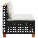 vidaXL Canapé de jardin sans accoudoirs coussins noir résine tressée