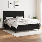 vidaXL Sommier à lattes de lit avec matelas Noir 180x200 cm Tissu