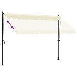 vidaXL Auvent rétractable crème 300x150 m tissu et acier