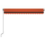 vidaXL Auvent manuel rétractable avec LED 400x350 cm Orange et marron
