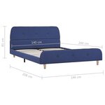 vidaXL Cadre de lit Bleu Tissu 140x200 cm