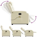 vidaXL Fauteuil inclinable de massage électrique crème similicuir