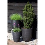 Capi Pot à fleurs Nature Rib élégant bas 36x47 cm noir KBLR782