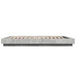 vidaXL Cadre de lit avec lumières LED gris béton 140x190 cm
