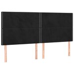 vidaXL Têtes de lit 4 Pièces Noir 100x5x78/88 cm Velours