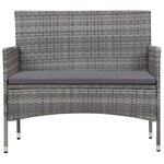 vidaXL Salon de jardin 5 Pièces avec coussins résine tressée gris