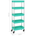 vidaXL Chariot de cuisine 5 niveaux Turquoise 42x29x128 cm Fer et ABS