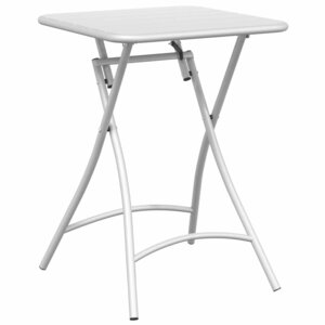 vidaXL Table de Jardin Blanc 55 x 55 x 73 cm Acier revêtu de poudre