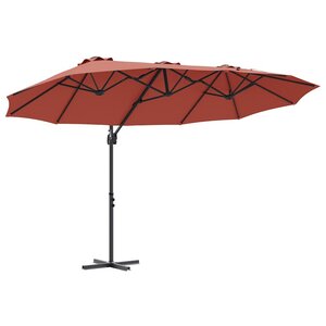 vidaXL Parasol Terre cuite 372 x 198 x 243 cm Polyester et Aluminium